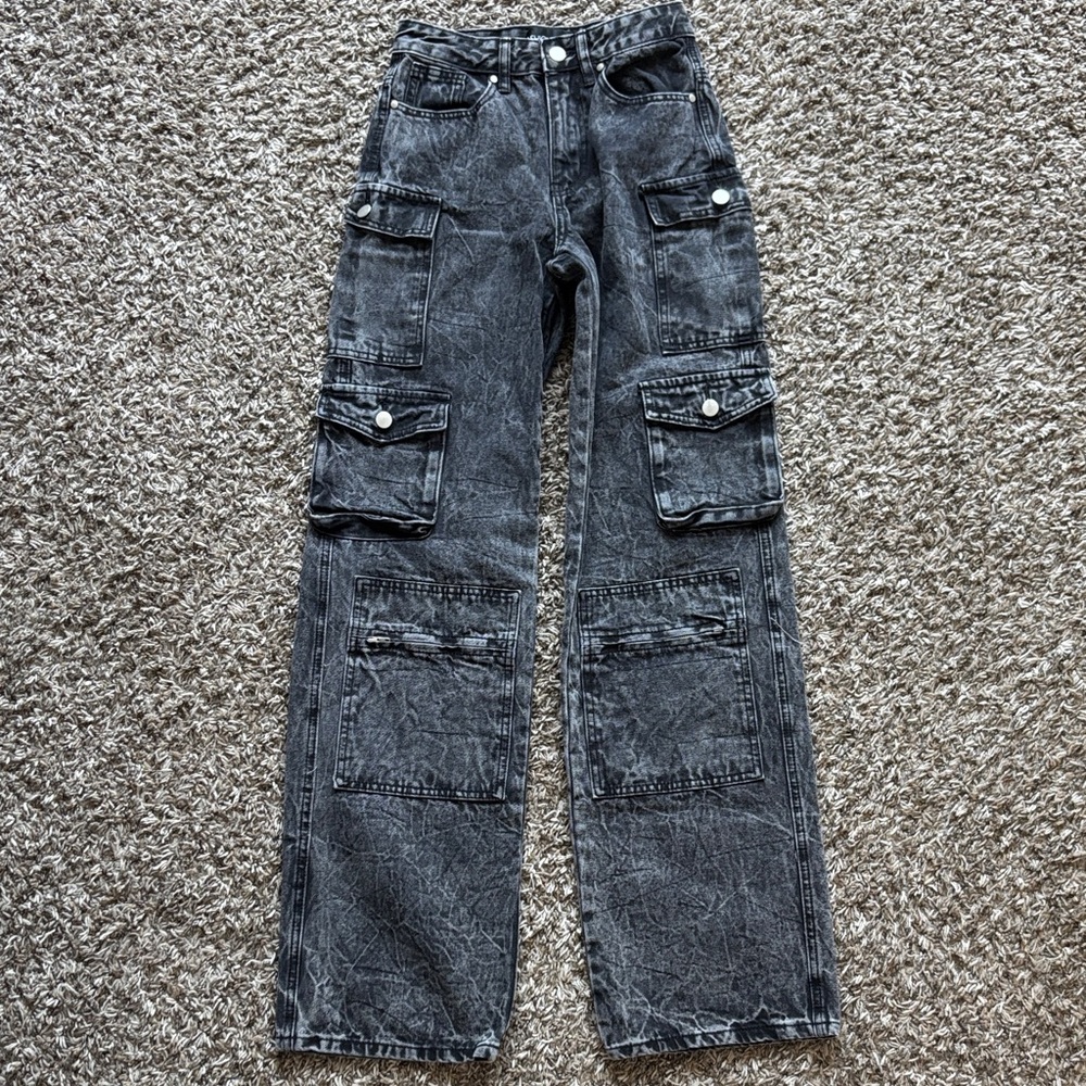 Black Cargo Jeans